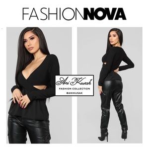 Fashion Nova Deep Down Peplum Top